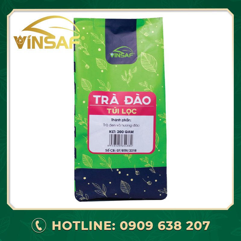 Trà Đào túi lọc VINSAF 200gr (50 túi x 4gr)